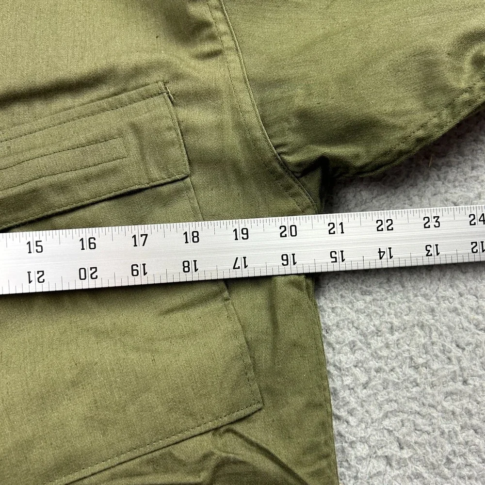 Vintage US Military Chemical Protective Jacket Mens XS Green 80s Zip Snap